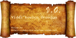 Vidákovics Orsolya névjegykártya